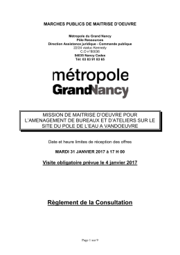 Règlement de la Consultation - Marchés publics - Grand