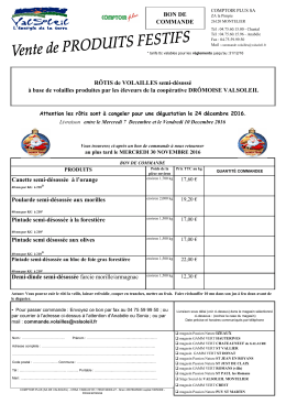 Bon de commande Volailles NOEL 2016