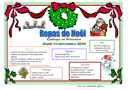 Menu No&euml;l Primaire/Coll&egrave;ge 15/12
