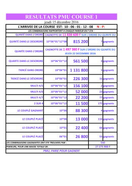 resultats pmu course 1