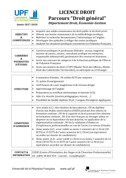 licence droit - Université de la Polynésie Française