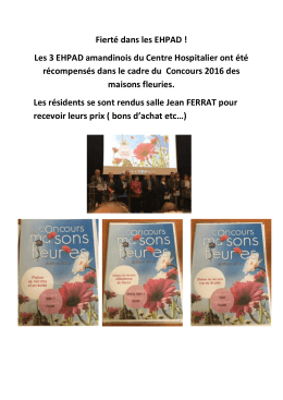 Fiert&eacute; dans les EHPAD - Centre Hospitalier de Saint-Amand-les-Eaux