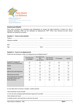 Questionnaire mobilité