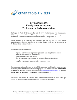 Enseignante, enseignant Technique de la documentation