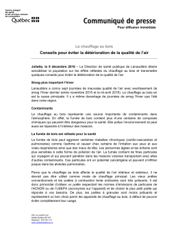 Le chauffage au bois - Centre intégré de santé et de services