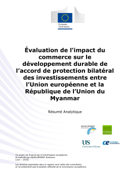 &Eacute;valuation de l`impact du commerce sur le
