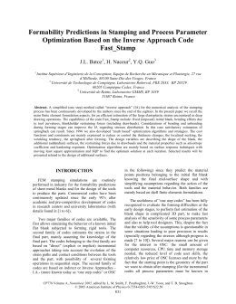 Formability Predictions in Stamping and Process Parameter