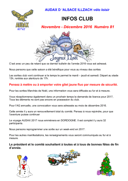 Bulletin infos n° 81 Novembre - décembre 2016