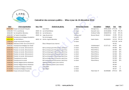 Calendrier des concours publics - Mise à jour du 10 décembre 2016