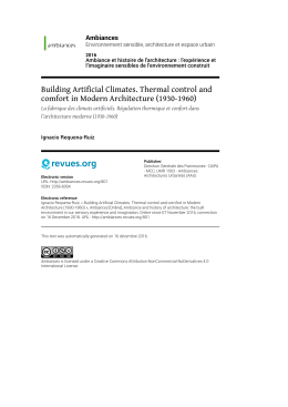 Ambiances , Ambiance et histoire de l`architecture : l`exp&eacute;rience et l