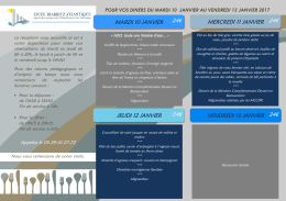 MENUS semaine du 10 au 13 janvier