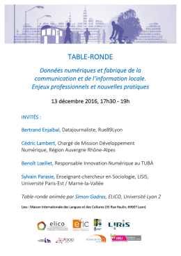 Table-ronde : programme