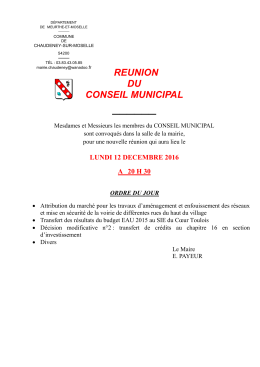 reunion du conseil municipal