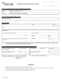Formulaire 4354 - Demande d`accès aux services en ligne