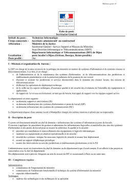 Technicien informatique DIT Dijon fiche de