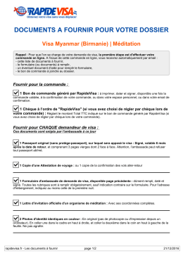 Les documents à fournir pour l`obtention de votre visa