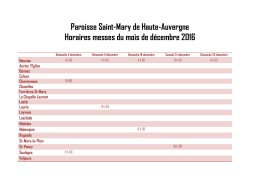 Paroisse Saint-Mary de Haute-Auvergne Horaires messes du mois