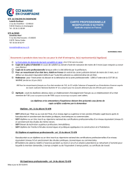 CENTRE DE FORMALITES DES ENTREPRISES Tel : 03 26 50 62 05