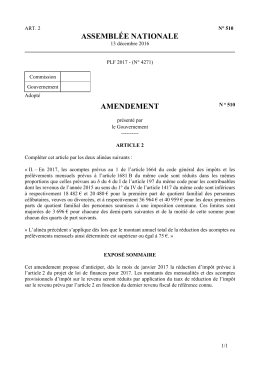 ASSEMBL&Eacute;E NATIONALE AMENDEMENT