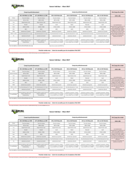 Horaire session hiver 2017 - Club de soccer Mondial de Rivi&egrave;re