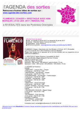 Imprimer - Agenda des sorties