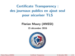 Certificate Transparency