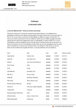 Challenges 15 d&eacute;cembre 2016