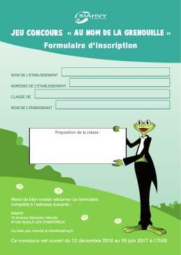 Formulaire d`inscription