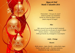 Repas de Noël Mardi 13 décembre 2016