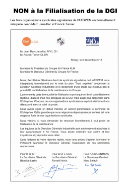 NON &agrave; la Filialisation de la DGI