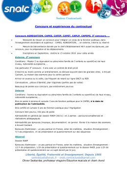Expérience d`un contractuel