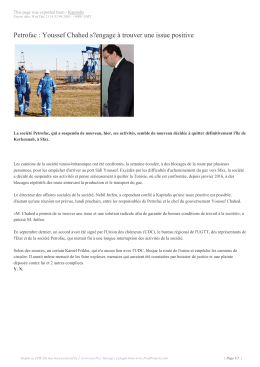 Petrofac : Youssef Chahed s?engage à trouver une issue