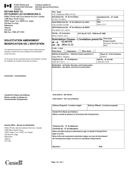 SOLICITATION AMENDMENT MODIFICATION