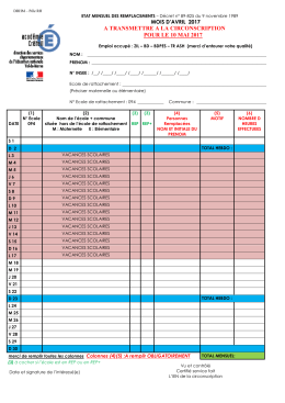 Formulaire pour avril 2017