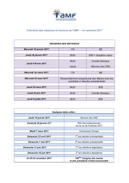 Calendrier AMF Instances 1er semestre 2017