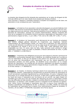 Exemples de situation de dirigeance de fait