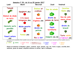 Semaine 03 - du 16 au 20 janvier 2017