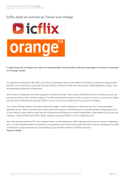 Iclflix étend ses activités en Tunisie avec Orange