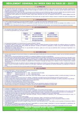 Réglement du Raid 28