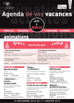 Agenda de vos vacances