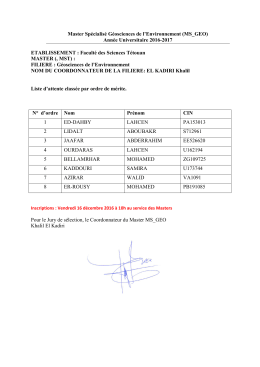d`attente - Facult&eacute; des Sciences de T&eacute;touan
