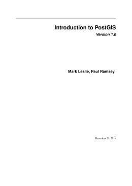 Introduction to PostGIS