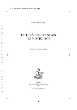Table des mati&egrave;res