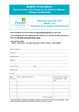 Bulletin d`inscription