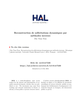 Reconstruction de sollicitations dynamiques par - Tel