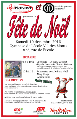 Fête de Noël - Ville de Prévost