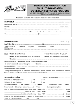 formulaire manifestation