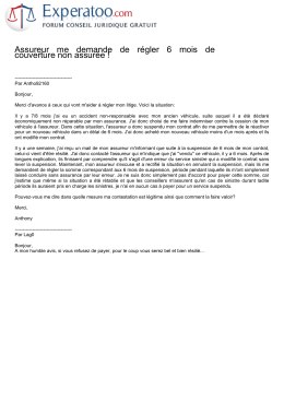 Assureur me demande de r&eacute;gler 6 mois de couverture