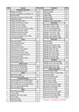 Liste des produits - Bienvenue sur paradisdesgourmets.ch