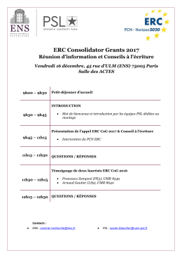 ERC Consolidator Grants 2017